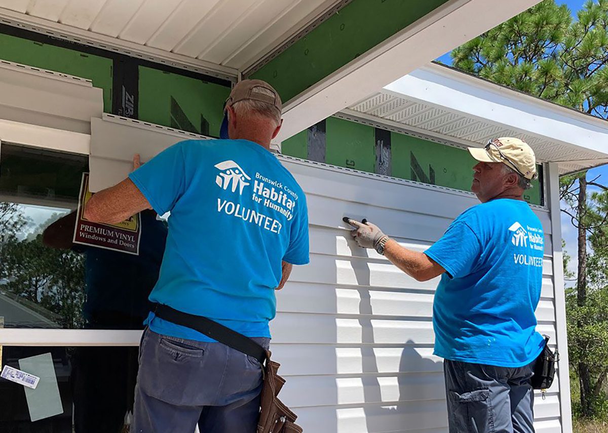 Volunteers build a Habitat for Humanity home in Brunswick County. Photo: Brunswick County Habitat for Humanity