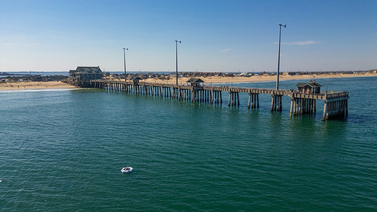 CSI maintains two federally designated wave energy test centers on the north and south sides on Jennette’s pier in Nags Head. Photo: ECU