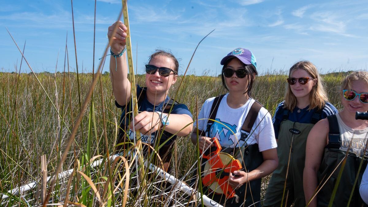 This year's Outer Banks Field Site students, shown here, ill present the findings of their Capstone Research Project in a presentation entitled, “The Sound of Change: Responses to controlled burns and other changes in the Currituck Sound" Dec. 12. Photo: Coastal Studies Institute