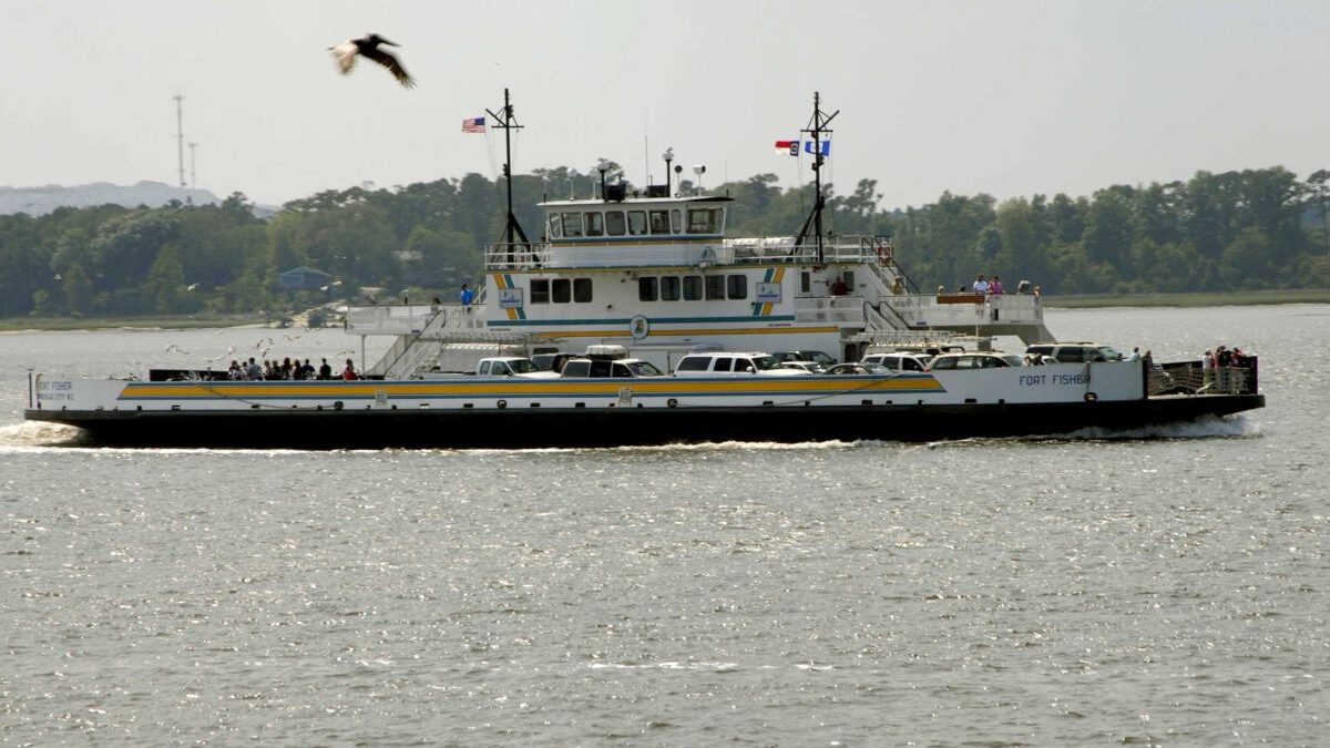 N.C. Department of Transportation vehicle ferry, Fort Fisher. Photo: NCDOT