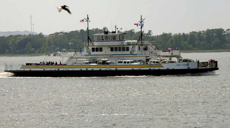 N.C. Department of Transportation vehicle ferry, Fort Fisher. Photo: NCDOT