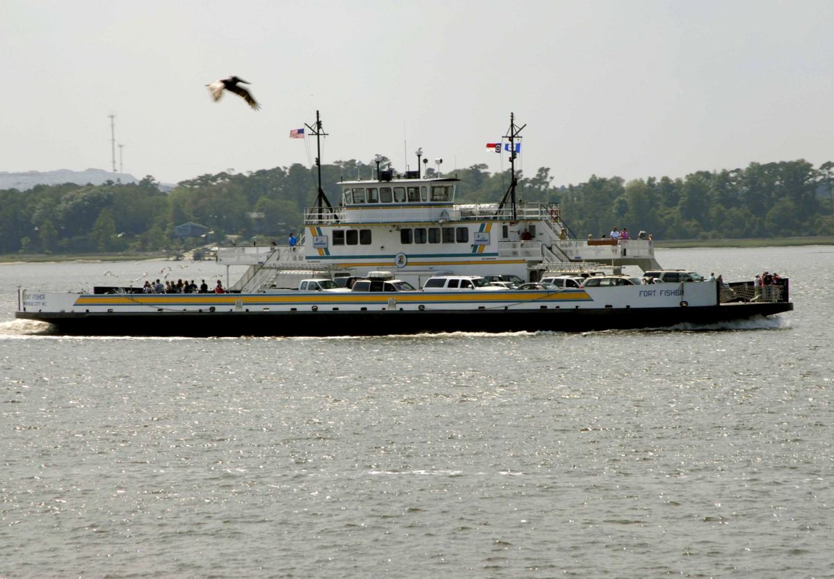 N.C. Department of Transportation vehicle ferry, Fort Fisher. Photo: NCDOT