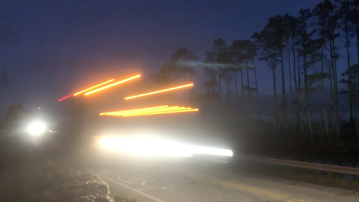 A truck passes along U.S. Highway 64 in northeastern North Carolina, where the North Carolina Dept. of Transportation is set to use $25 million in federal money to build a series of 11 wildlife underpasses of various sizes to reduce the large number of vehicle-related wildlife deaths and help save the endangered red wolf from extinction. Ron Sutherland Wildlands Network