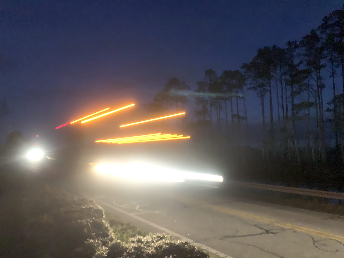 A truck passes along U.S. Highway 64 in northeastern North Carolina, where the North Carolina Dept. of Transportation is set to use $25 million in federal money to build a series of 11 wildlife underpasses of various sizes to reduce the large number of vehicle-related wildlife deaths and help save the endangered red wolf from extinction. Ron Sutherland Wildlands Network