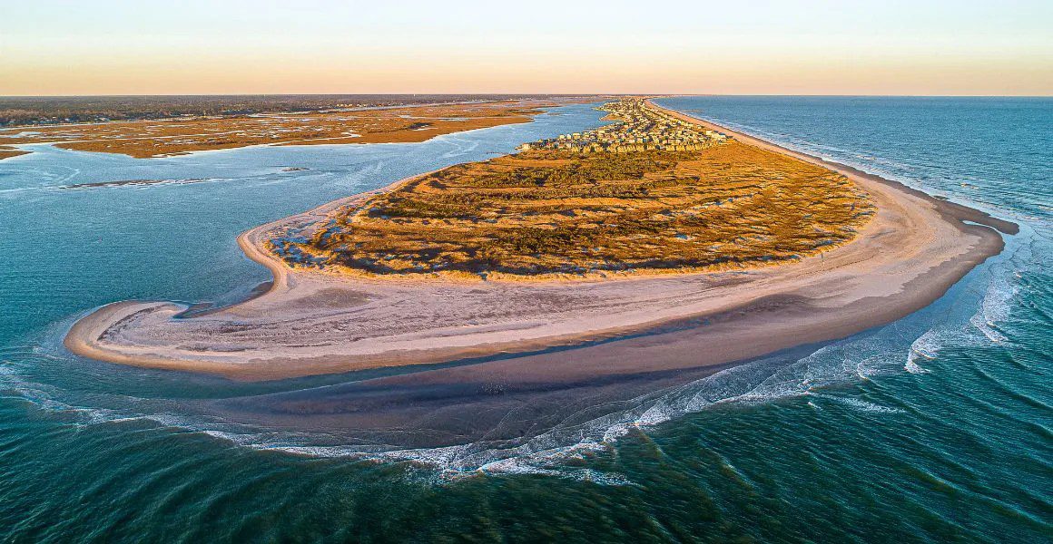 "The Point" is a 150-acre tract of undeveloped land at the southern end of Topsail Beach. Photo: N.C. Coastal Land Trust