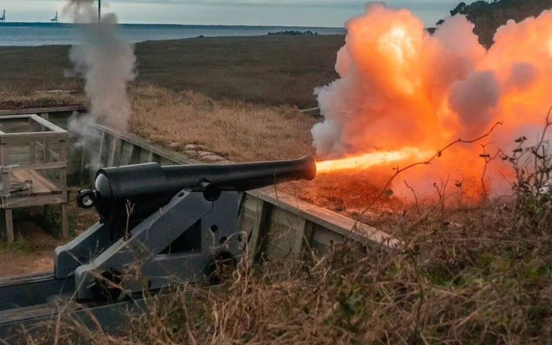 Fort Fisher's cannons will be fired during the upcoming 160th commemoration of the capture of the fort by U.S. forces in January 1865. Photo, courtesy of the N.C. Department of Natural and Cultural Resources