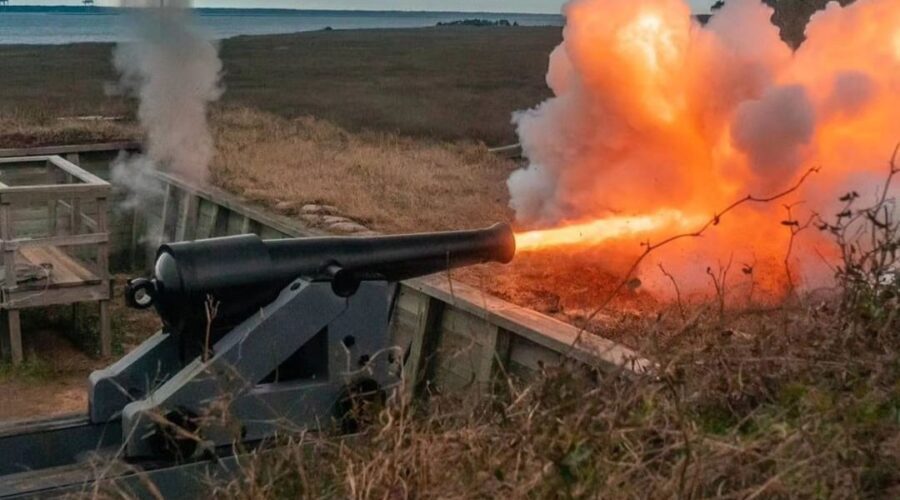 Fort Fisher's cannons will be fired during the upcoming 160th commemoration of the capture of the fort by U.S. forces in January 1865. Photo, courtesy of the N.C. Department of Natural and Cultural Resources