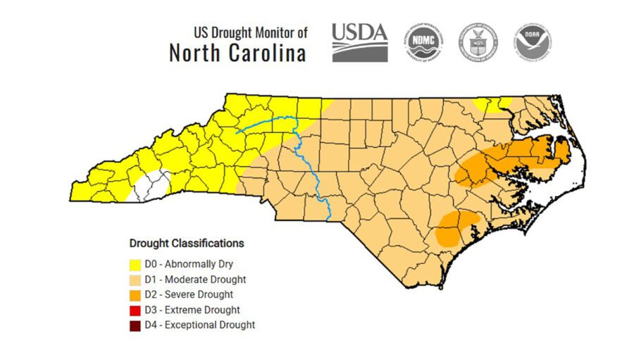 Current drought conditions as of Jan. 21. Source: N.C. Drought Management Advisory Council