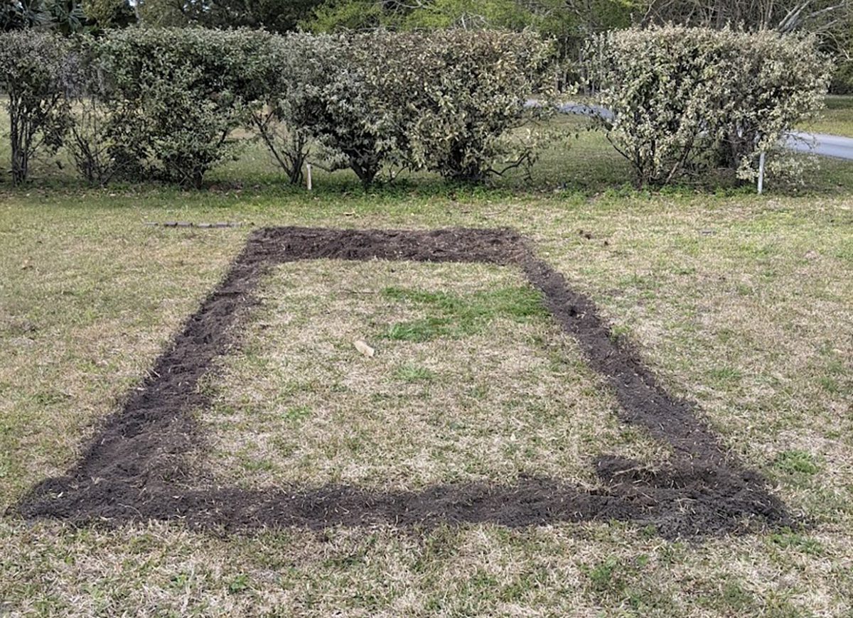 A plot is readied for a new garden bed. Photo: Heather Brameyer