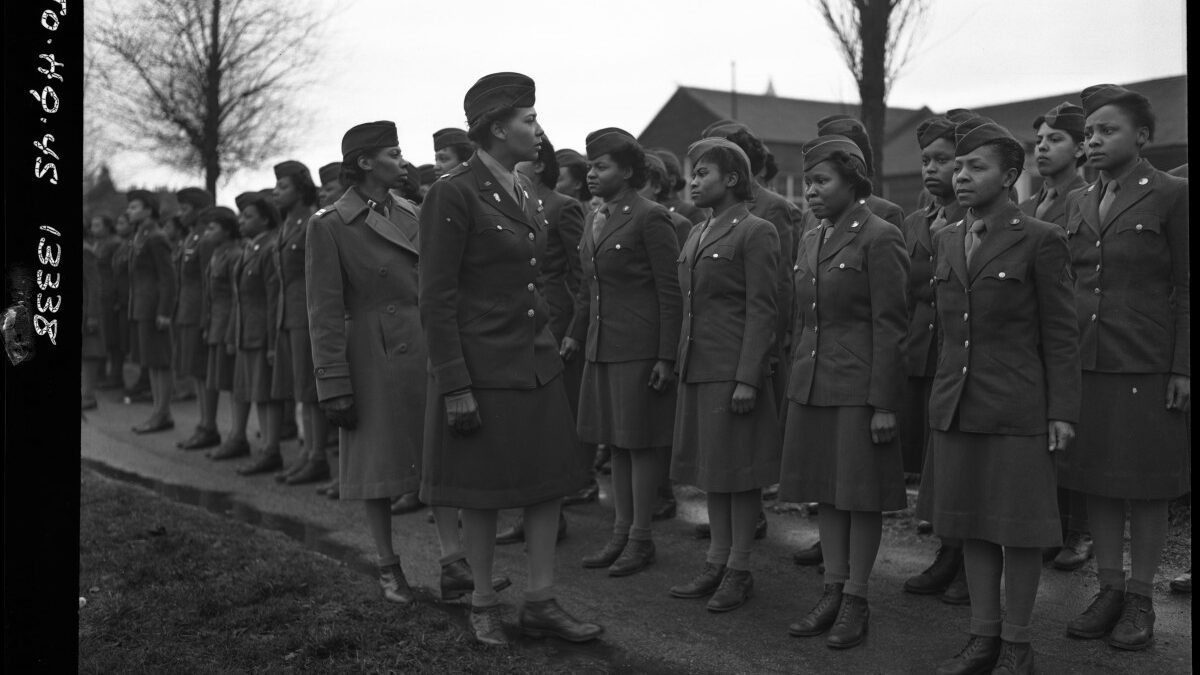 The 6888th Central Postal Directory Battalion somewhere in England, 1945. Photo: courtesy National Archives