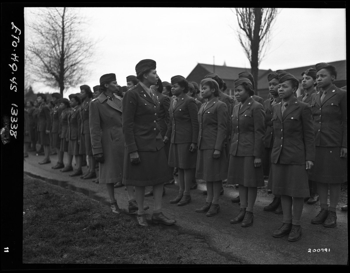 The 6888th Central Postal Directory Battalion somewhere in England, 1945. Photo: courtesy National Archives