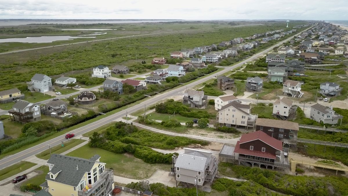 Aerial photo of Nags Head. The town will receive $500,000 to replace around 400 malfunctioning septic systems. Photo: Nags Head