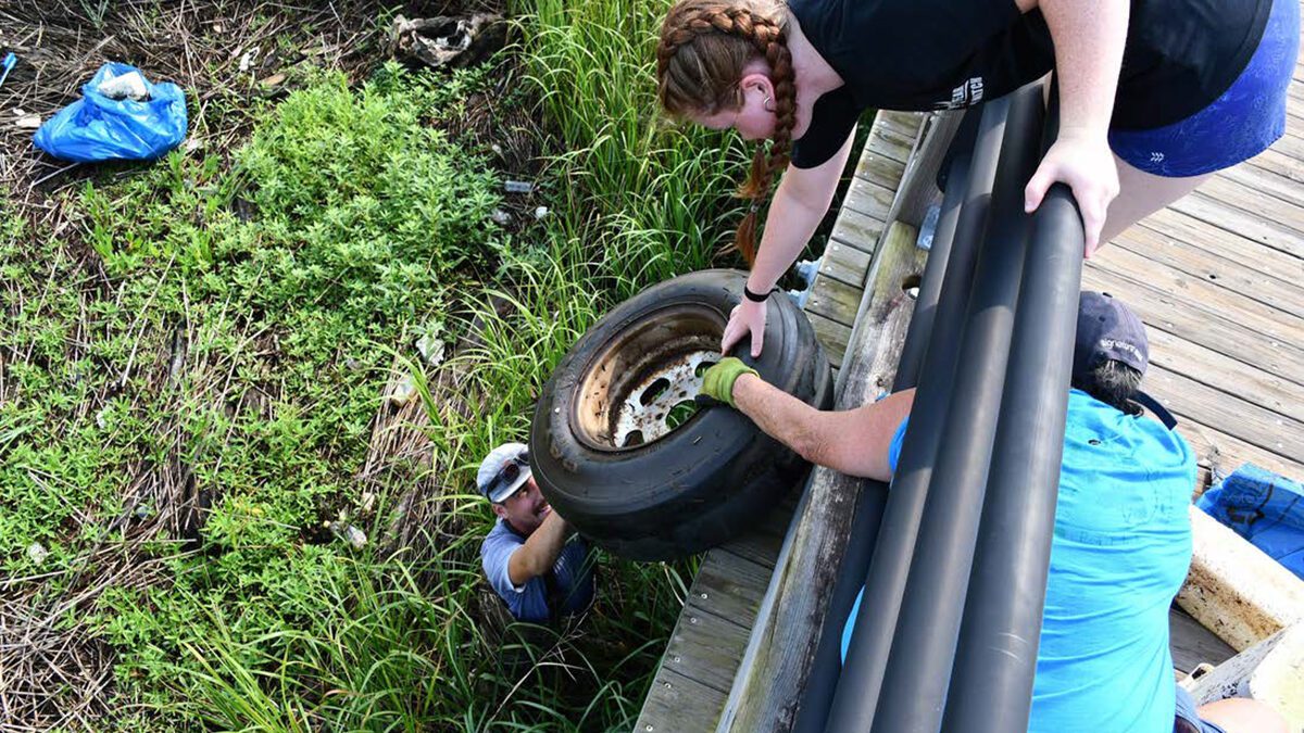 Cape Fear River Watch leads a litter cleanup in Wilmington in this photo from the report.