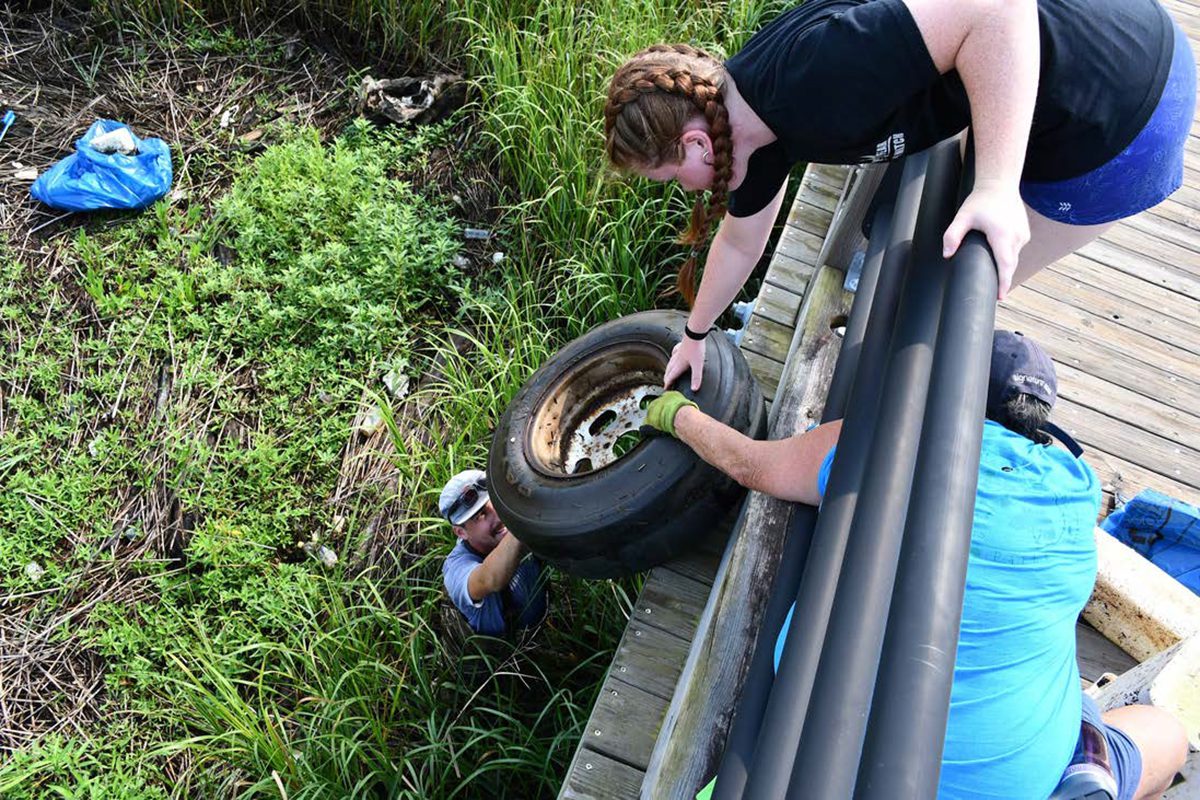 Cape Fear River Watch leads a litter cleanup in Wilmington in this photo from the report.