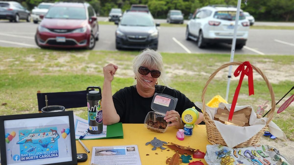 Debbie Swick at Jockey's Ridge State Park during the 2025 Earth Day Celebration April 22. Photo: Kip Tabb