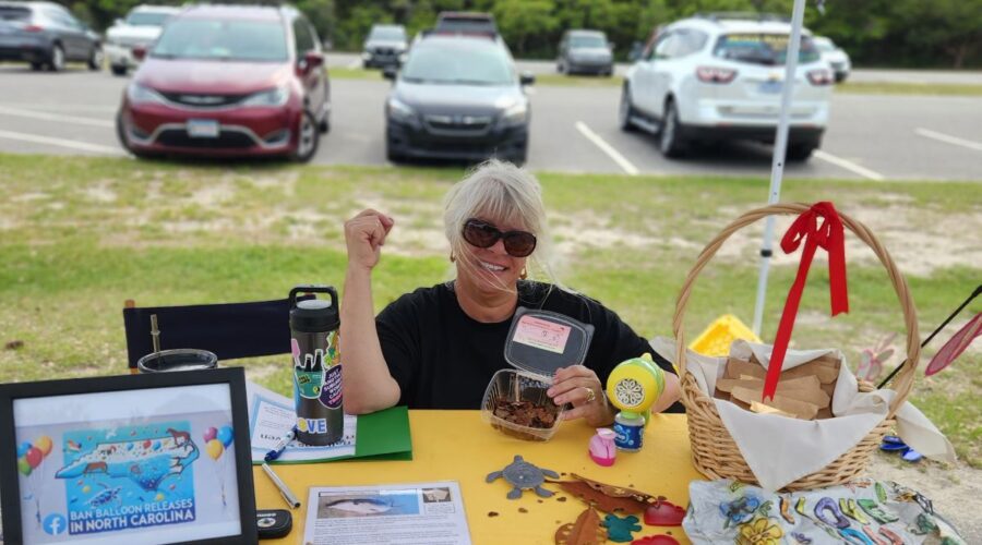 Debbie Swick at Jockey's Ridge State Park during the 2025 Earth Day Celebration April 22. Photo: Kip Tabb