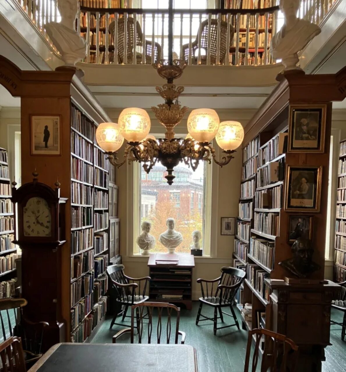 An alcove in the reading room at the Portsmouth Athenaeum, Portsmouth, New Hampshire. Photo: David Cecelski