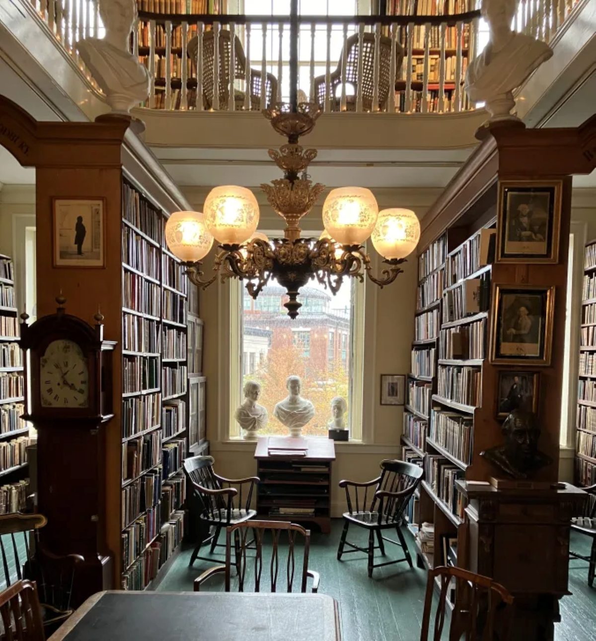 An alcove in the reading room at the Portsmouth Athenaeum, Portsmouth, New Hampshire. Photo: David Cecelski