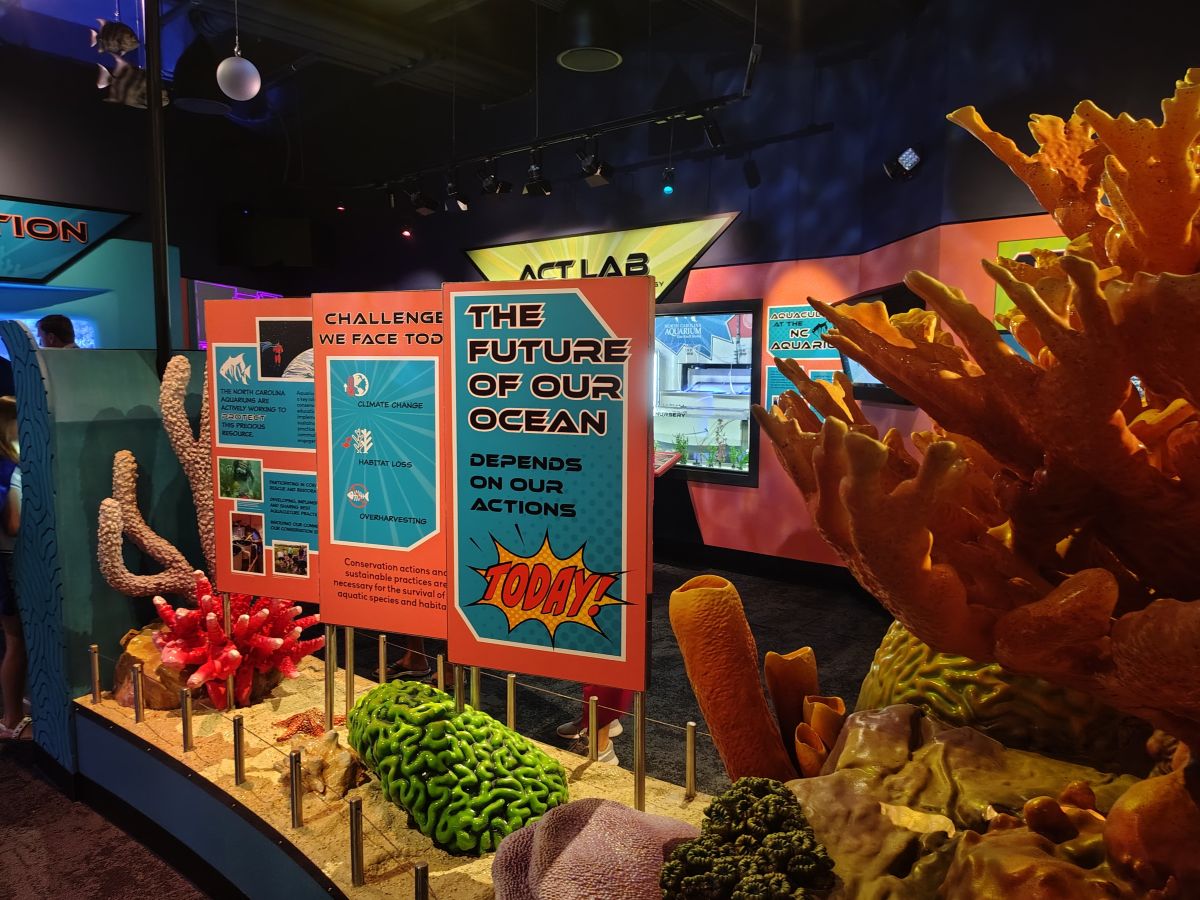 the comic-themed gallery features interactive displays. Photo: Jennifer Allen