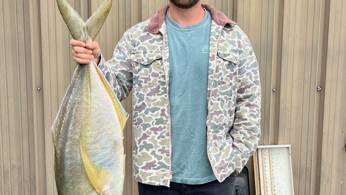 Thomas Woo of Wilmington caught the 19-pound, 3.2-ounce white trevally offshore from Wrightsville Beach on May 8, 2025. Photo: DMF