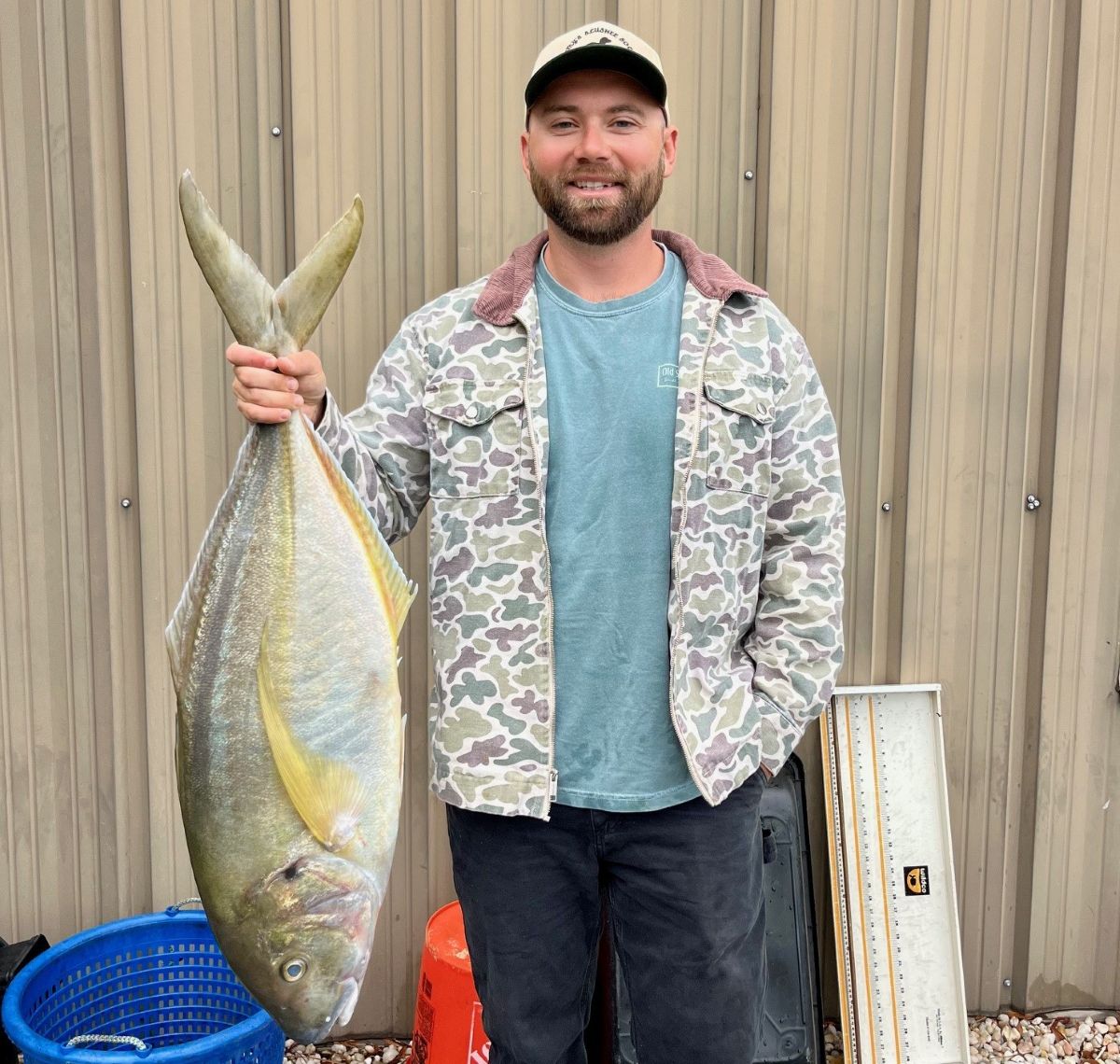 Thomas Woo of Wilmington caught the 19-pound, 3.2-ounce white trevally offshore from Wrightsville Beach on May 8, 2025. Photo: DMF