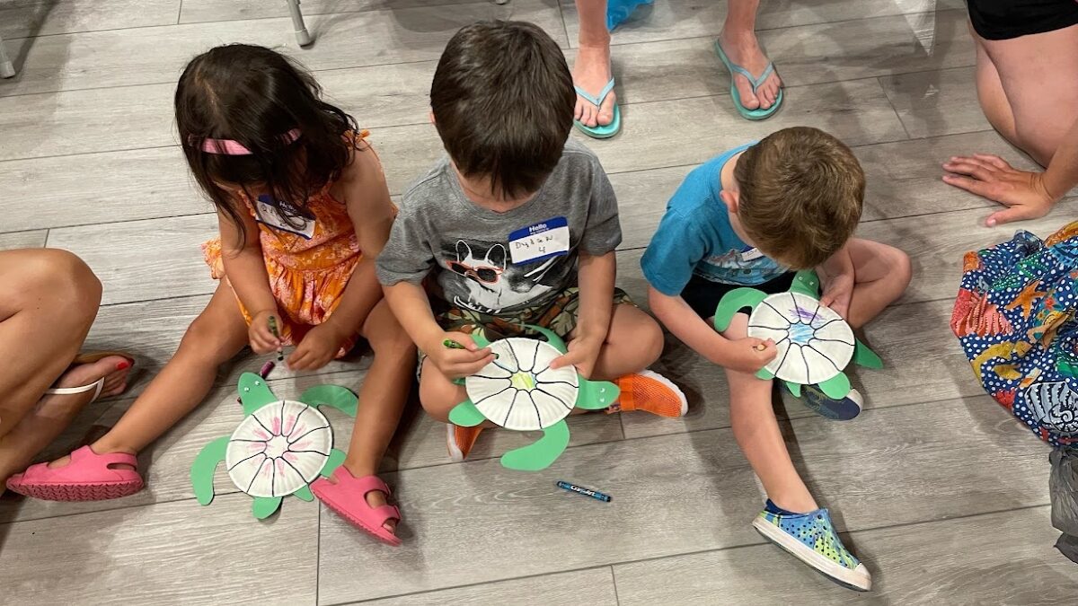 Youngsters participate in a past Children’s Turtle Time with the Holden Beach Turtle Watch Program, often referred to as Turtle Patrol. Photo: Holden Beach Turtle Watch Program