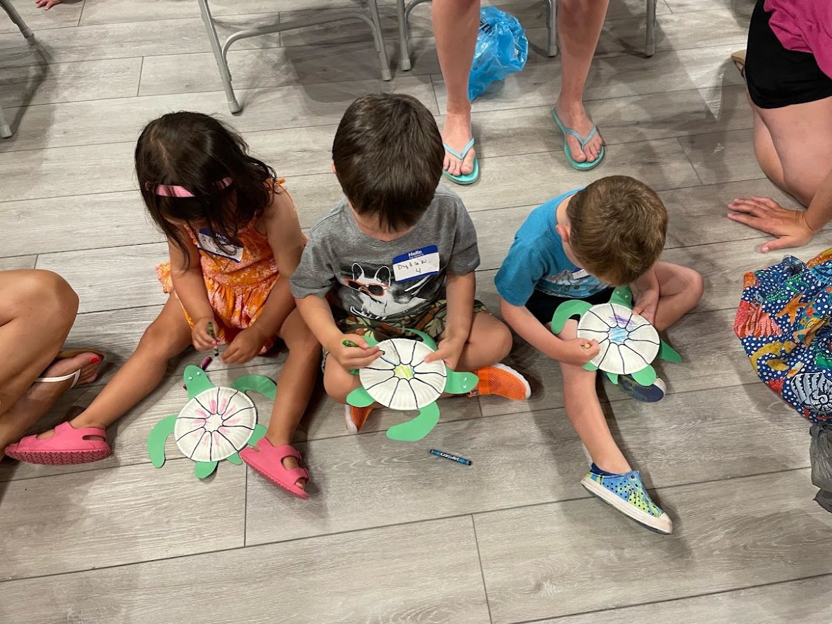 Youngsters participate in a past Children’s Turtle Time with the Holden Beach Turtle Watch Program, often referred to as Turtle Patrol. Photo: Holden Beach Turtle Watch Program