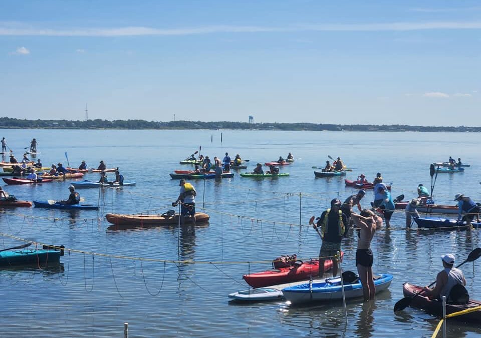 Kayakers ready to race during a previous Kayak for the Warriors in Pine Knoll Shores. Registration is open for this year's event. Photo: Kayak for the Warriors social media