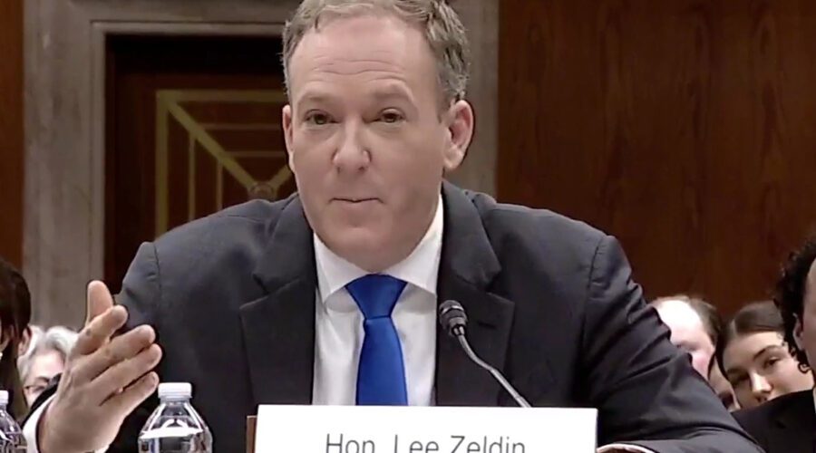 Environmental Protection Agency Administrator Lee Zeldin testifies before the Senate Appropriations Committee Wednesday.
