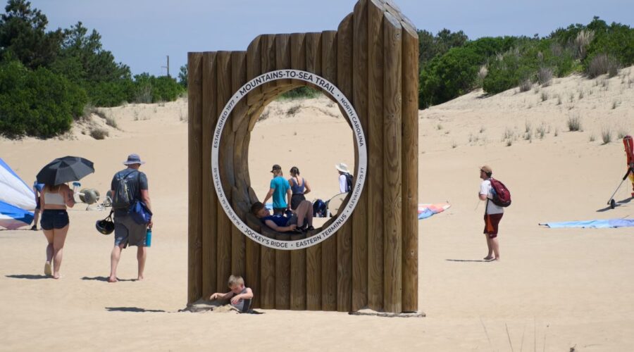 The western terminus of the North Carolina Mountains-to-Sea Trail is in Jockey’s Ridge State Park. Photo: Kip Tabb