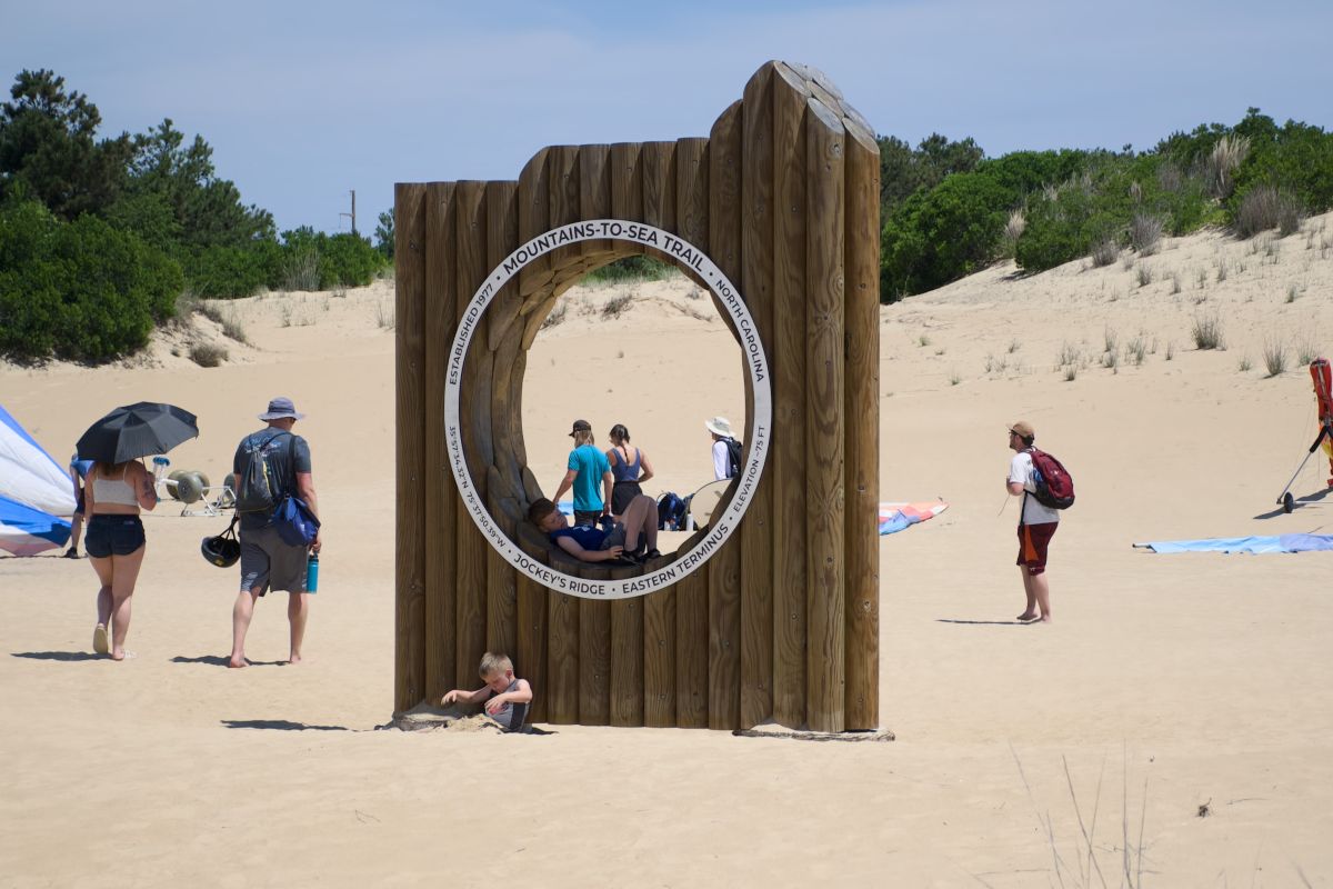 The western terminus of the North Carolina Mountains-to-Sea Trail is in Jockey’s Ridge State Park. Photo: Kip Tabb