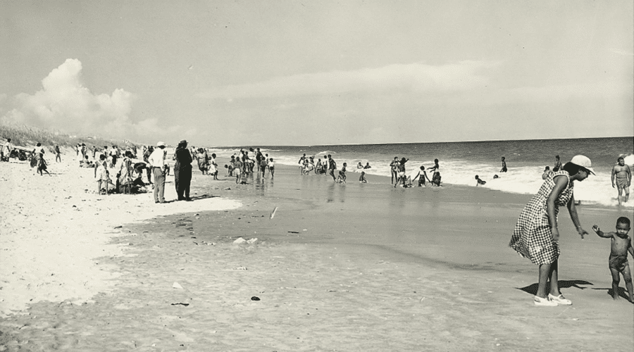 Families gather on sand at Ocean City Beach. Photo: Contributed