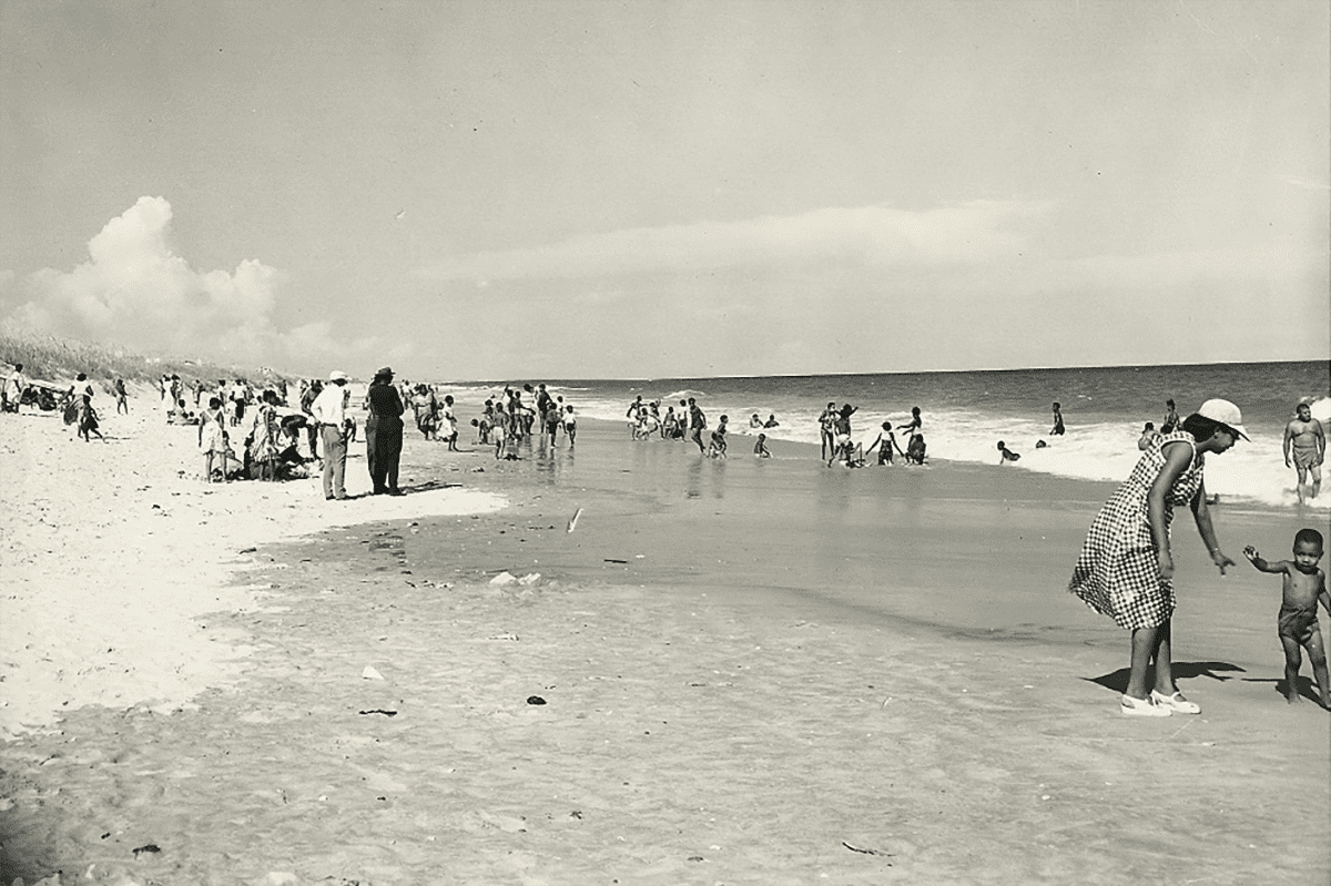 Families gather on sand at Ocean City Beach. Photo: Contributed