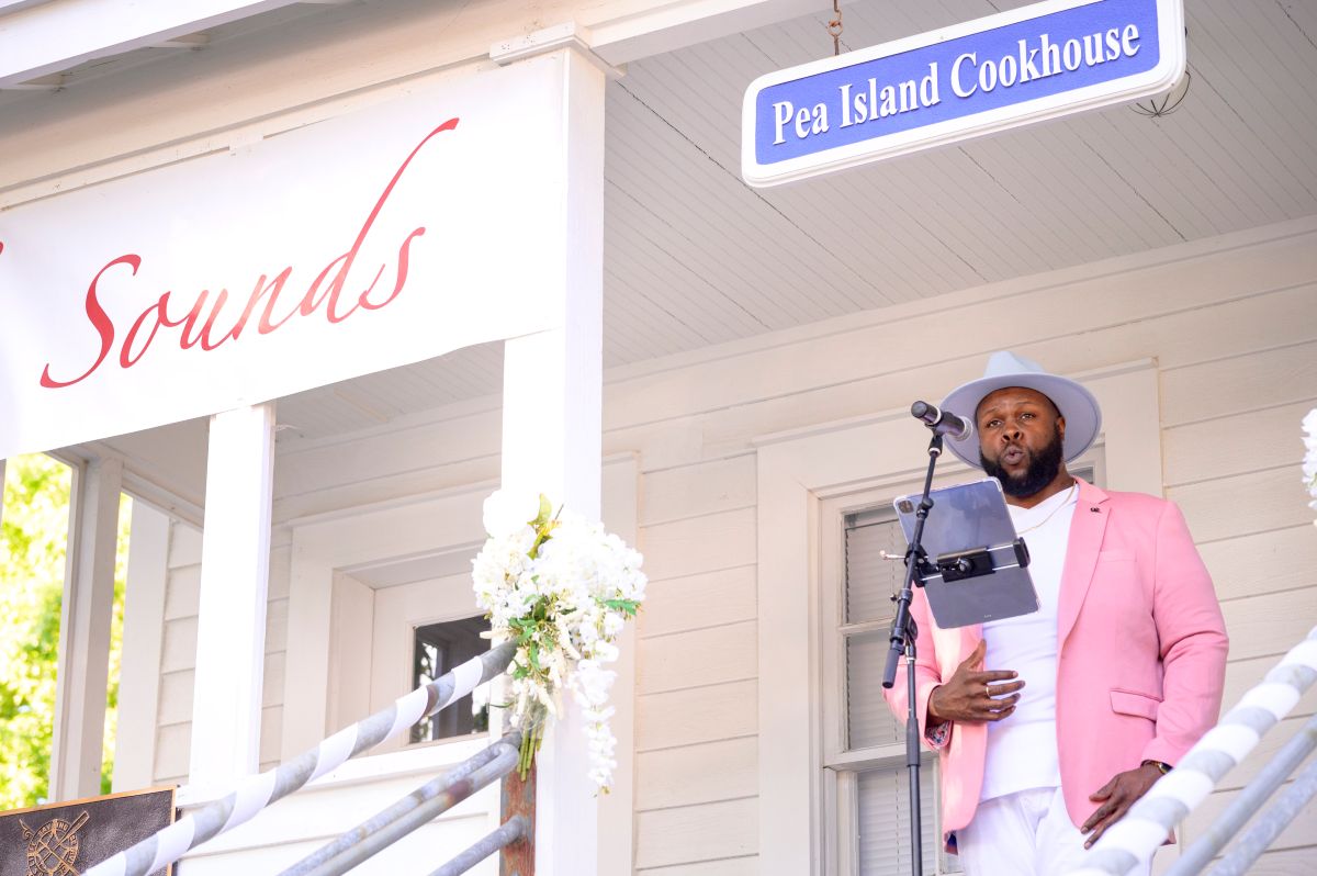 Tshombe Selby singing at the fourth annual Juneteenth The Sounds of Freedom concert at Pea Island Cookhouse Museum in Manteo. Photo: Biff Jennings, Outer Banks Photographer