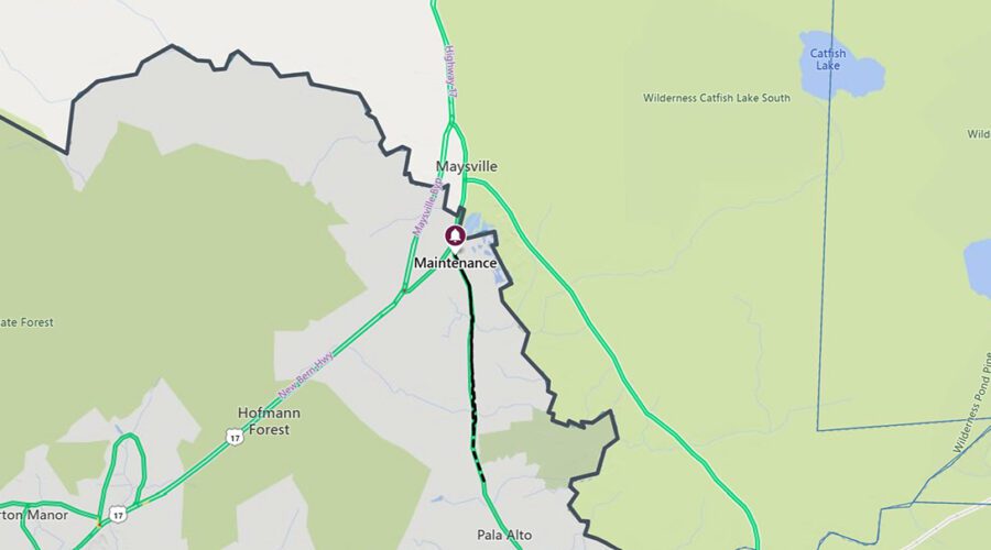 The North Carolina Department of Transportation says crews will close a portion of Belgrade-Swansboro Road near Riggs Road south of Maysville at 8 a.m. Monday. Map: DriveNC.gov