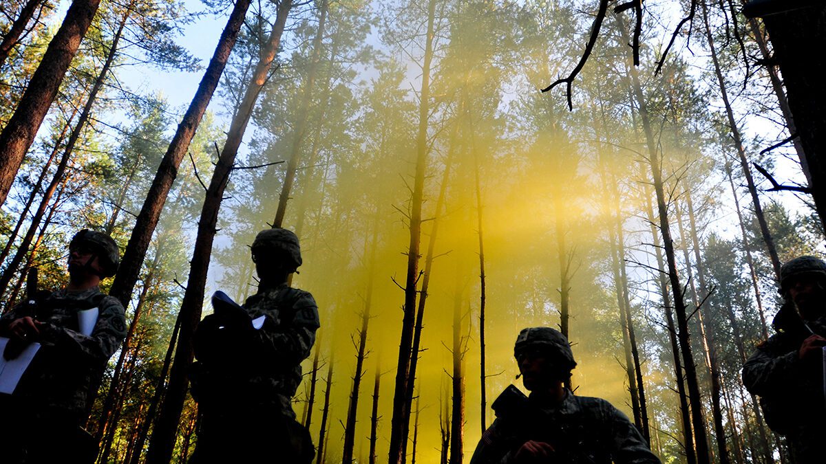 The U.S. Army 30th Medical Brigade simulates real-life scenarios during training in Germany, performing tasks in protective gear to prevent possible toxic exposure. U.S. Army photo: Capt. Jeku Arce