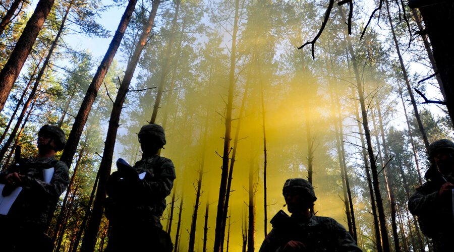 The U.S. Army 30th Medical Brigade simulates real-life scenarios during training in Germany, performing tasks in protective gear to prevent possible toxic exposure. U.S. Army photo: Capt. Jeku Arce