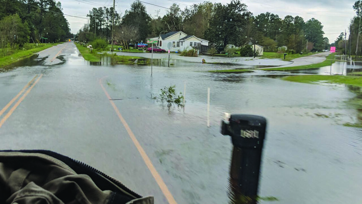 Flooding in Leland is shown in this photo from a July 2024 "Resilient Routes Report" prepared for the town by engineering and consulting firm Moffatt and Nichol