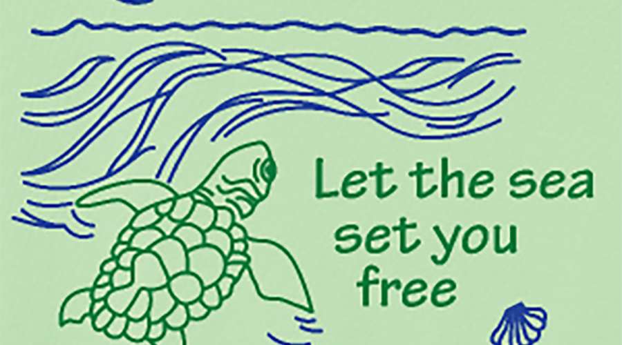 The winning 2025 T-shirt design shown here is by Lois Palermo, a local sea turtle lover, and her sister Alyson Natale, of Woodlands, Texas.