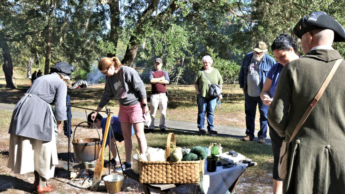 A dyeing demonstration, similar to this scene from a past event, will be part of a living history program Saturday at Brunswick Town/Fort Anderson State Historic Site. Photo: N.C. Department of Natural and Cultural Resources