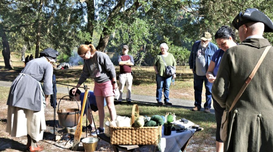 A dyeing demonstration, similar to this scene from a past event, will be part of a living history program Saturday at Brunswick Town/Fort Anderson State Historic Site. Photo: N.C. Department of Natural and Cultural Resources