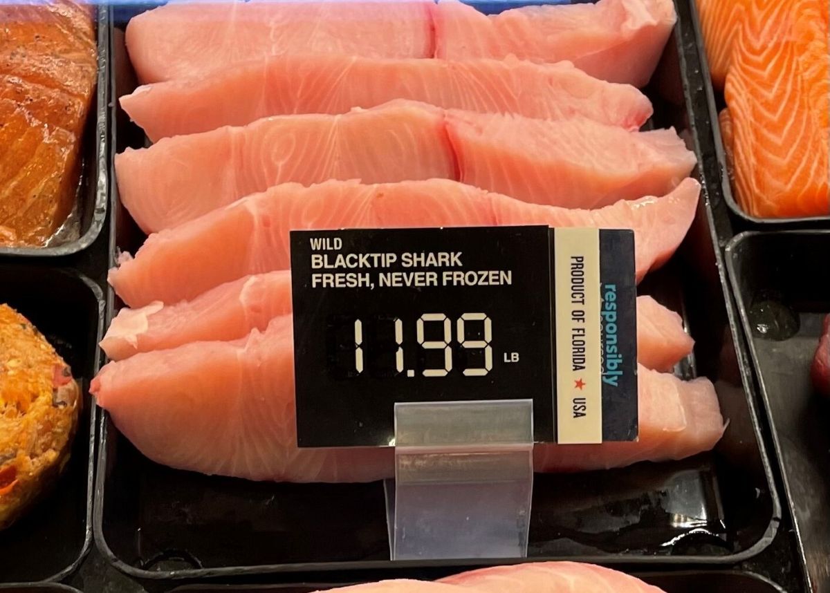 A UNC Chapel Hill study looking at the shark meat market in the United States found that this shortfin shark meat was mislabeled as "wild blacktip shark" in a grocery store. Photo: UNC