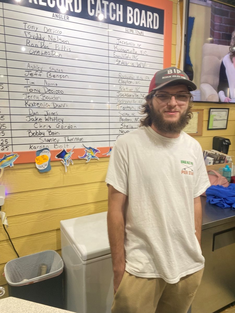 Anthony from Swansboro is one of the friendly faces at Bogue Inlet Pier in Emerald Isle. Photo: Gordon Churchill
