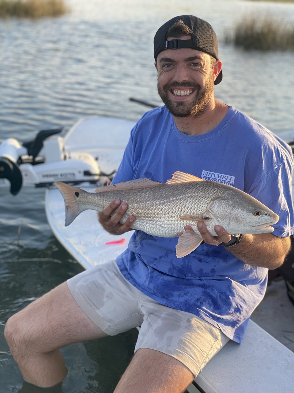 Josh Helms of New Bern got this redfish on a Johnson spoon. Photo: Gordon Churchill