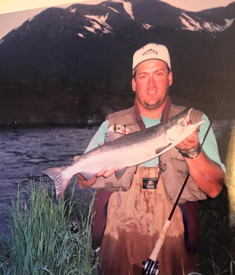 This red salmon from the Kenai River ate a fly for me but everyone else was catching them on spoons.