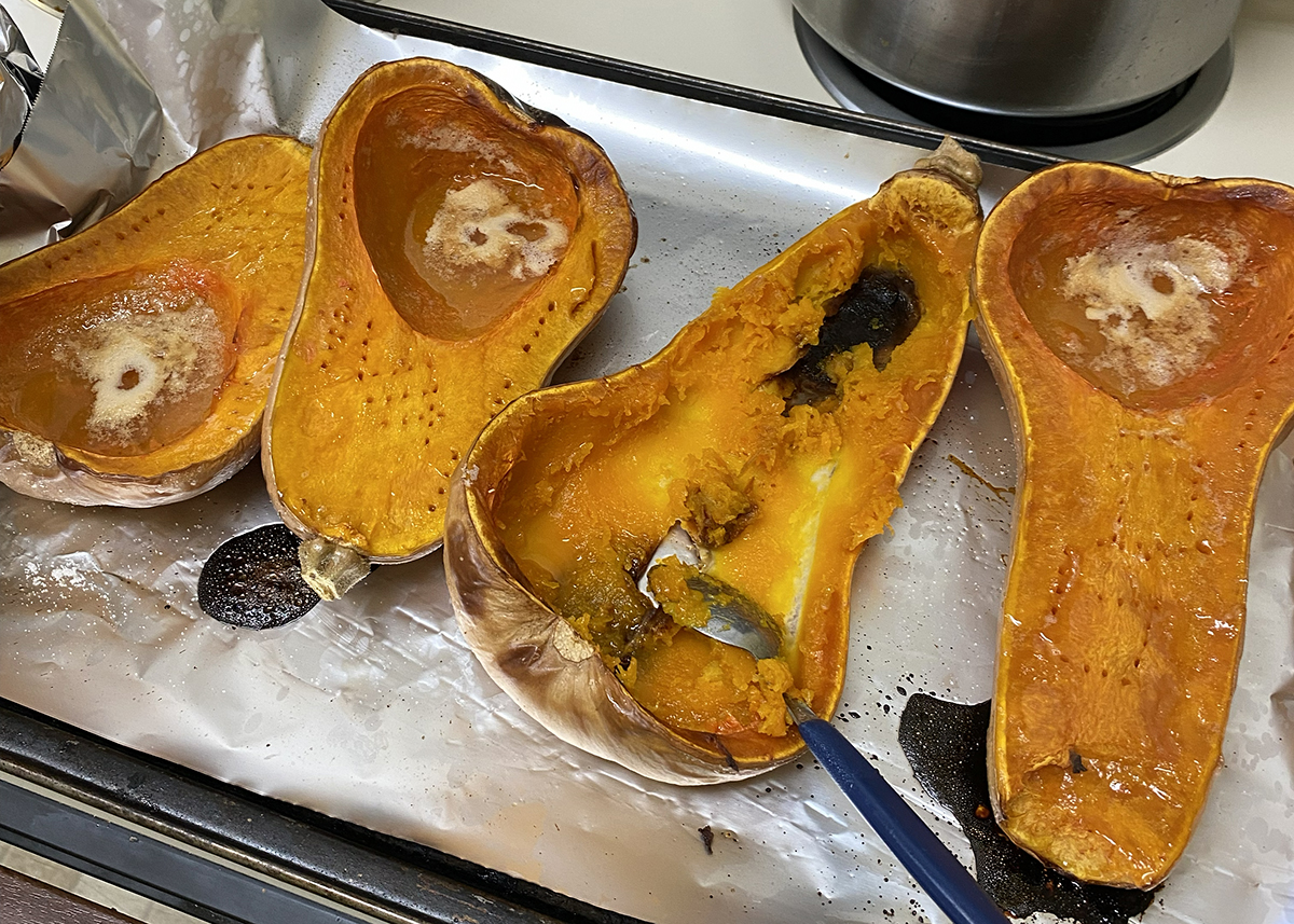 Butternut squash baked with a little butter and honey and sprinkled with sea salt makes for some mighty fine eating. Photo Heidi Skinner