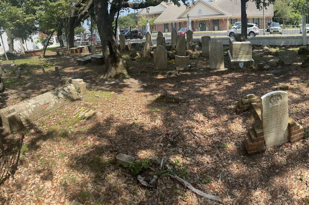 Area in Beaufort's Old Burying Ground where Bill Lewis has always been told his ancestors are buried, and where he hopes to have a headstone placed once enough funds are raised. Photo courtesy, Bill Lewis