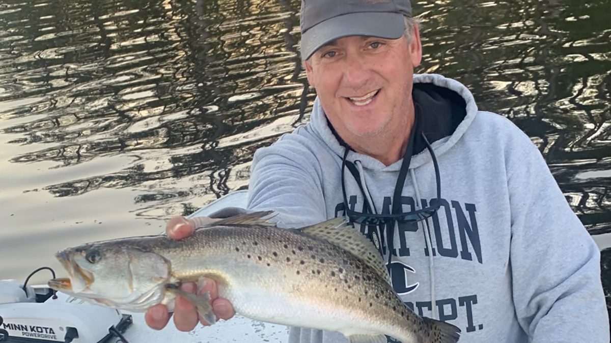 Fishing on the rising tide led the author to this lovely trout.