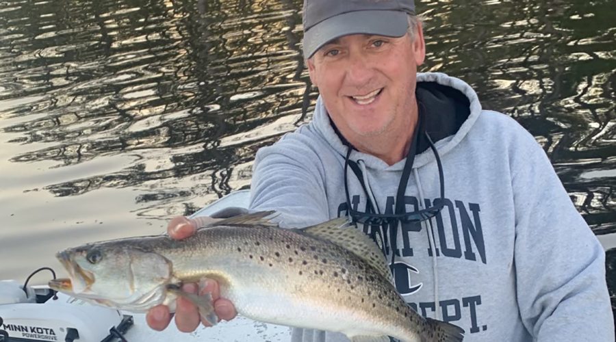 Fishing on the rising tide led the author to this lovely trout.