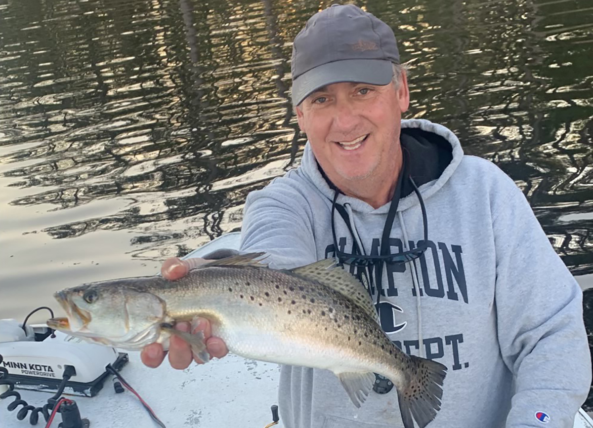 Fishing on the rising tide led the author to this lovely trout.